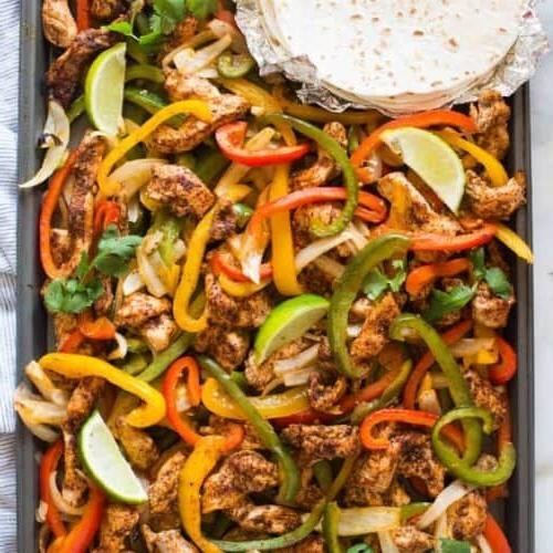 Sheet Pan Chicken Fajitas with Bell Peppers