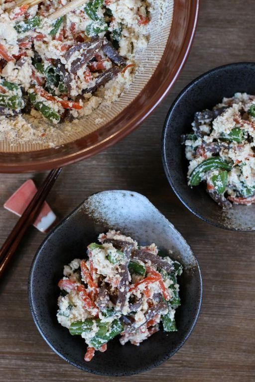 Shiraae (Tofu and Vegetable Salad)