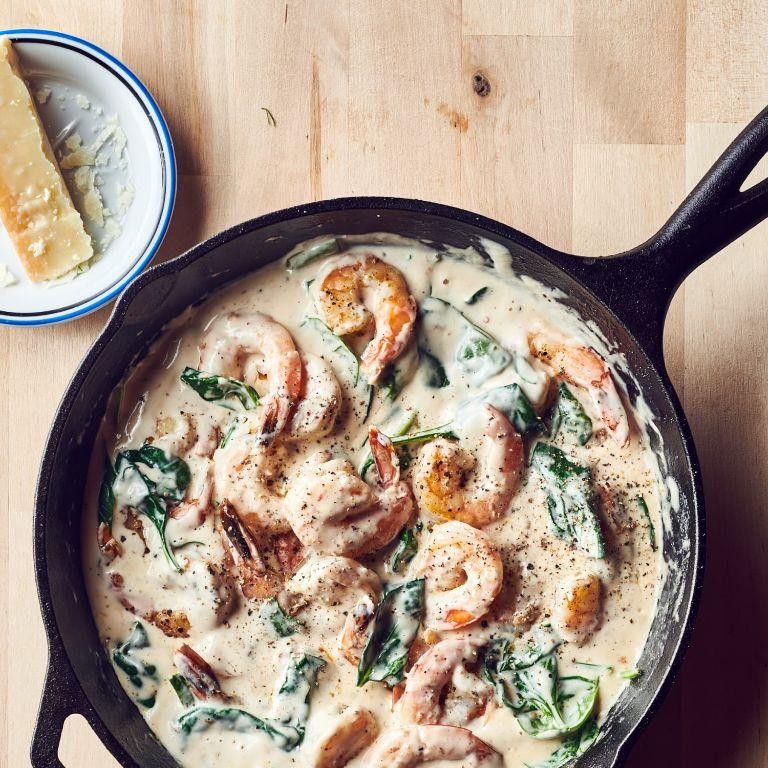 Shrimp and Spinach Alfredo Casserole