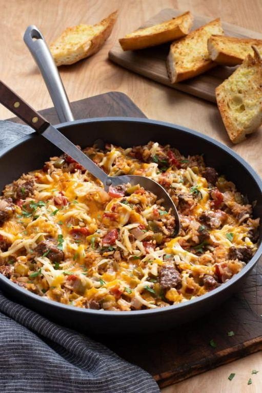 Simple Beef and Rice Skillet
