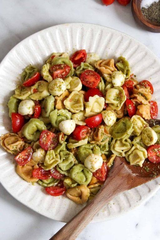 Simple Caprese Tortellini Salad with Fresh Mozzarella