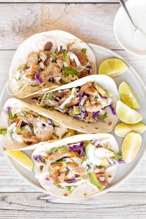 Skate Wing Tacos with Lime Crema