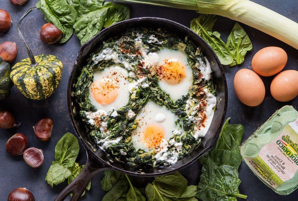 Skillet-Baked Eggs with Spinach and Feta