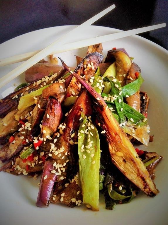 Skinless Longanisa and Eggplant Stir-Fry