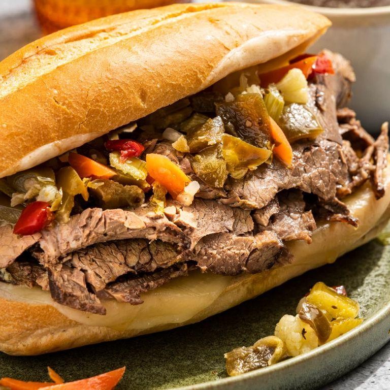 Slow Cooker Chicago-Style Beef Sandwiches