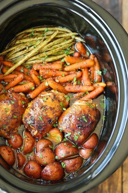 Slow Cooker Honey Garlic Chicken and Vegetables