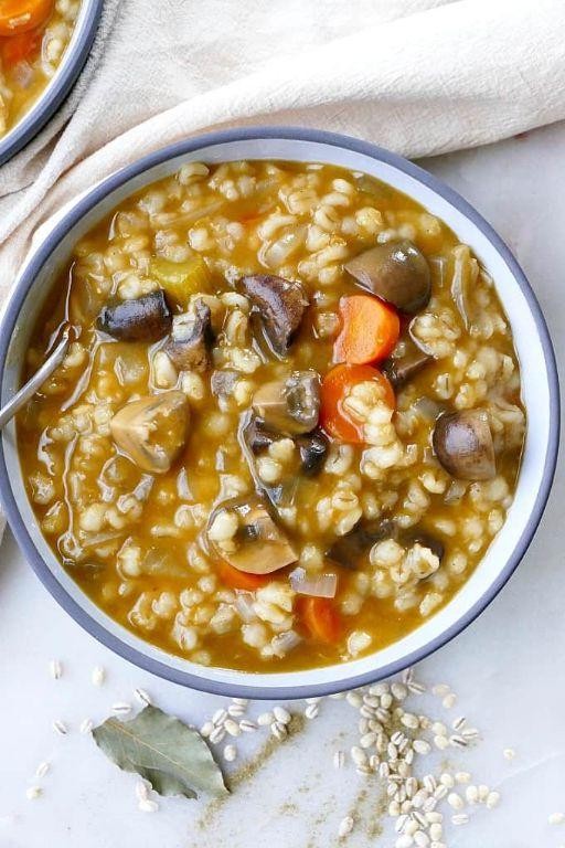 Slow Cooker Lamb Stew with Barley and Mushrooms