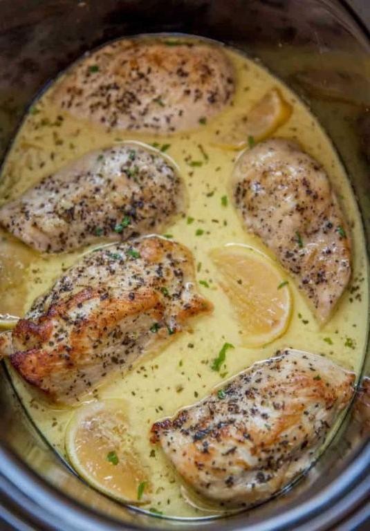 Slow Cooker Lemon Pepper Chicken Breast