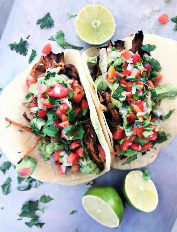 Slow Cooker Steak Tacos with Avocado Crema