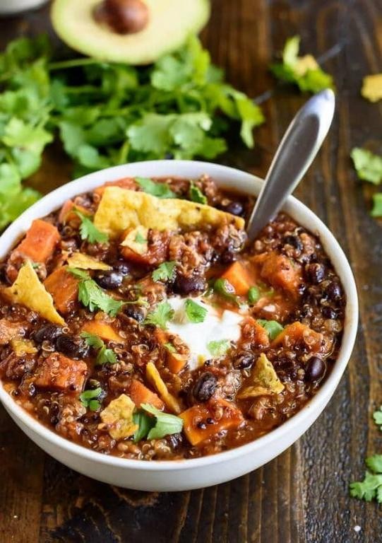 Slow Cooker Sweet Potato and Turkey Chili