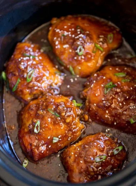 Slow Cooker Teriyaki Bone-In Chicken Thighs