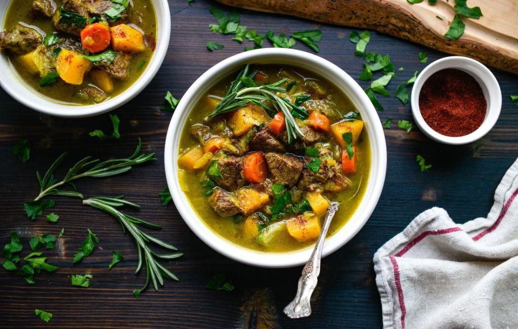 Slow-Cooked Llama Stew with Root Vegetables