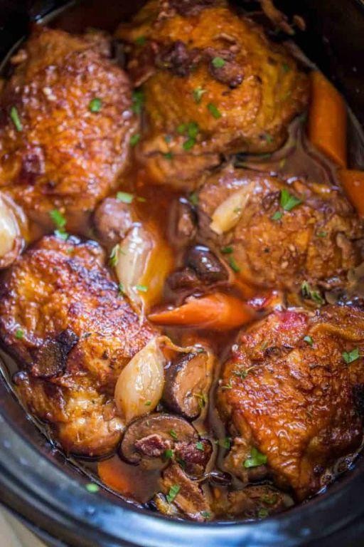 Slow-Cooked Red Wine Stew Chicken