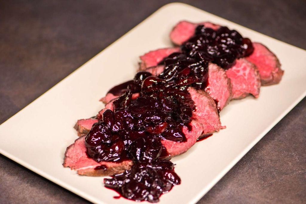 Smoked Elk Tenderloin with Cherry Glaze