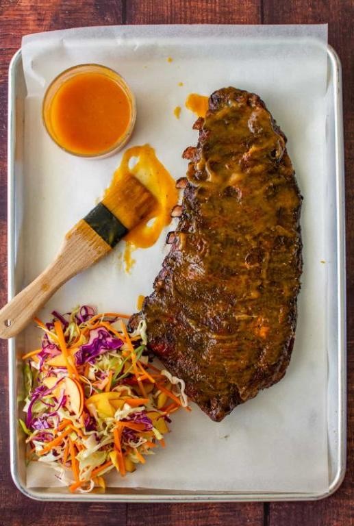 Smoked Ribs with Peach Glaze