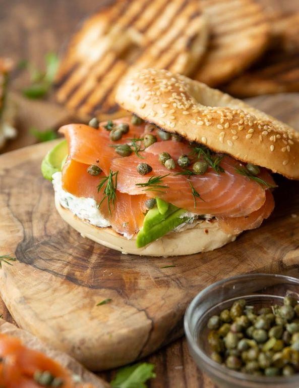 Smoked Salmon Bagel with Cream Cheese