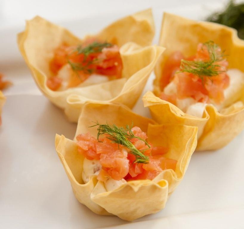Smoked Salmon and Cream Cheese Phyllo Shells