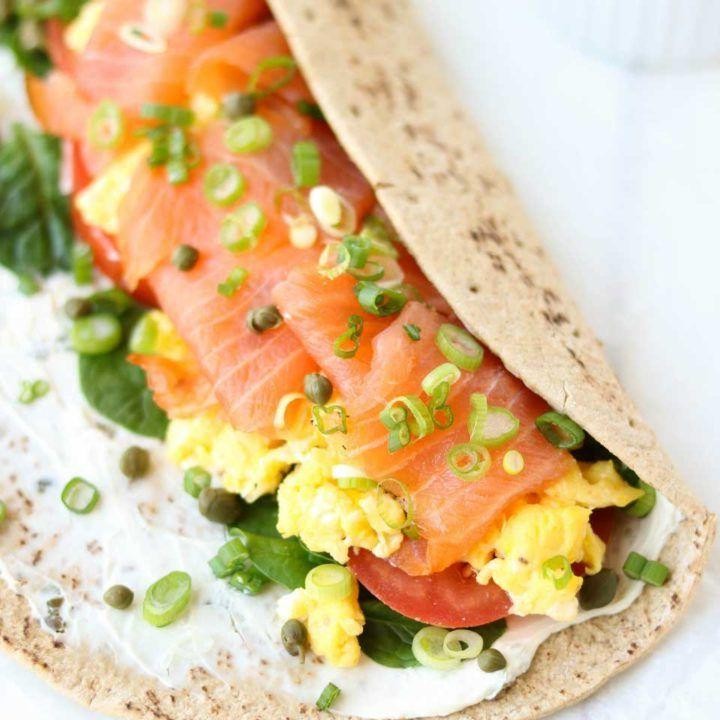 Smoked Salmon and Scrambled Egg Wrap