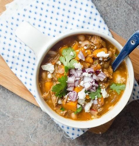 Smoky Crockpot Sweet Potato and Black Eyed Peas
