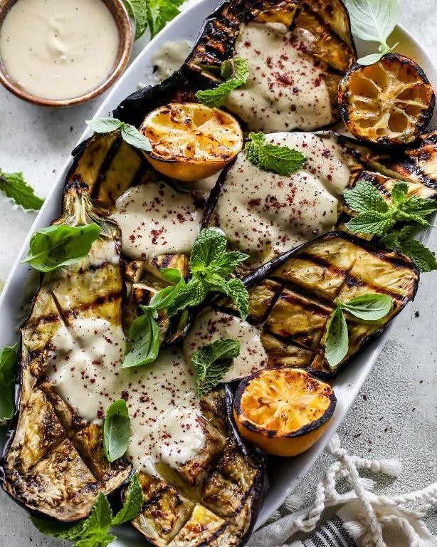 Smoky Grilled Eggplant with Tahini Drizzle