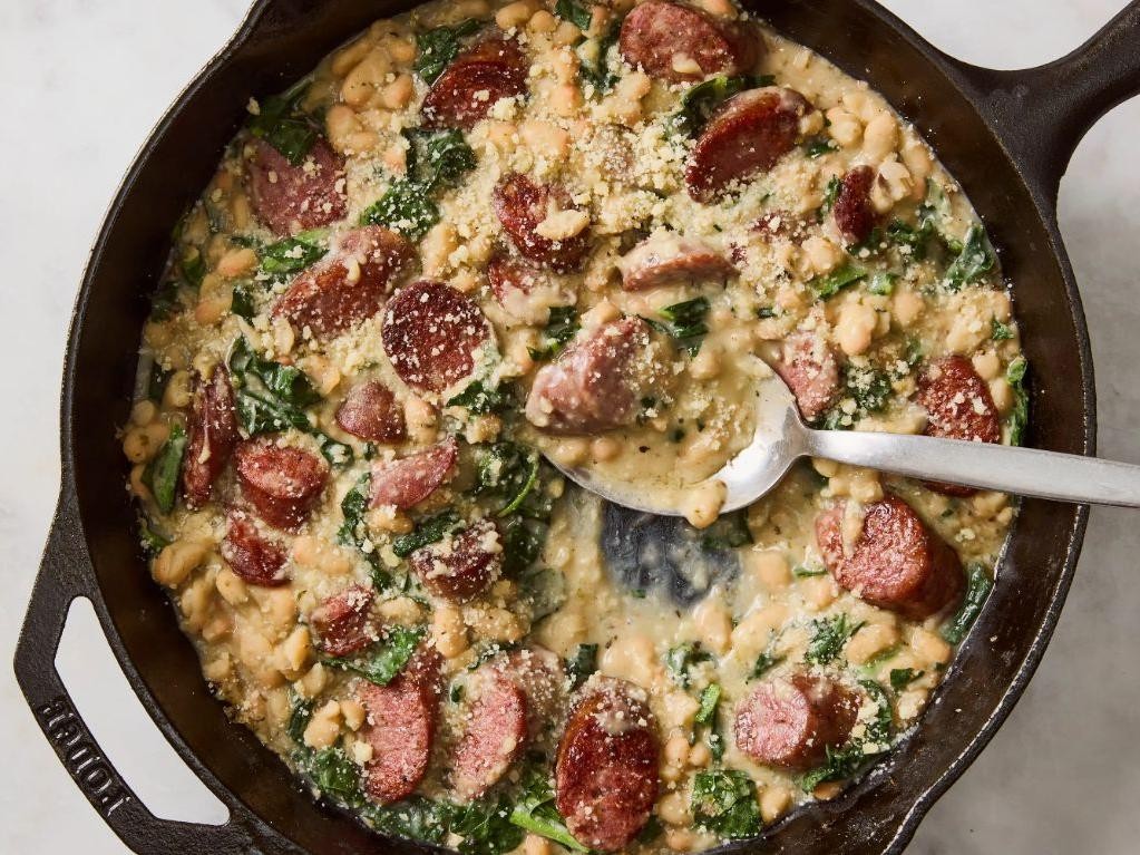 Smoky White Bean and Sausage Skillet