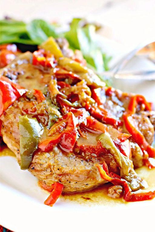 Smothered Pork Chops with Onions and Peppers