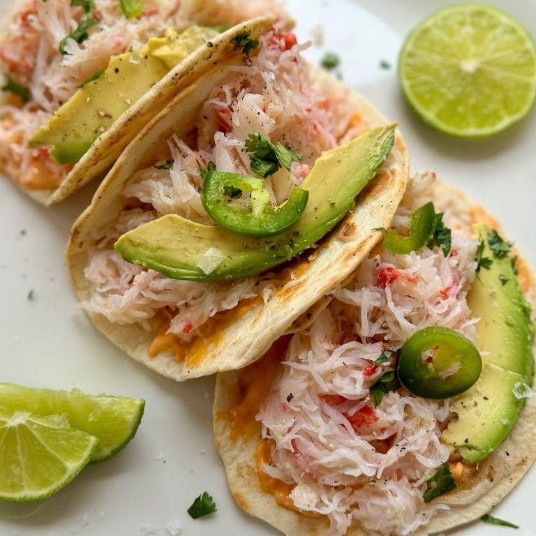 Snow Crab Tacos with Lime Crema