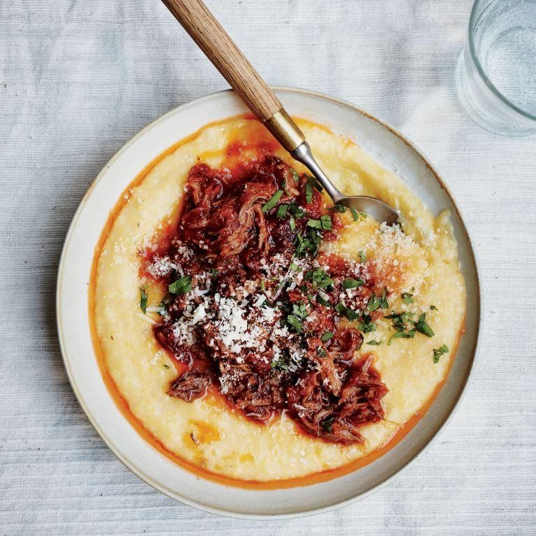 Snow Goose Ragu over Creamy Polenta