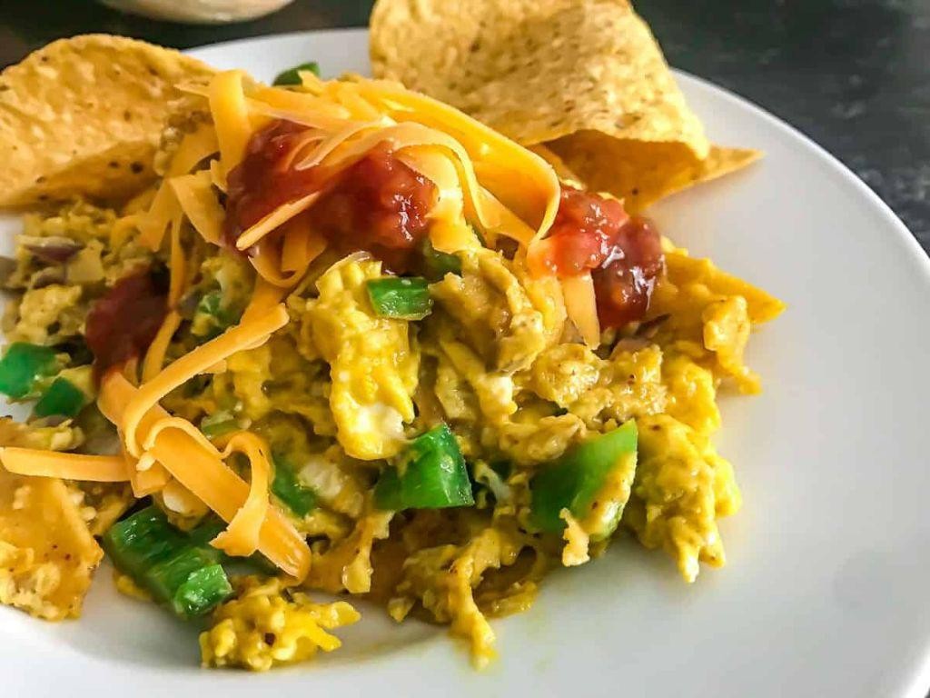 Southwestern Migas with Bell Peppers and Onions