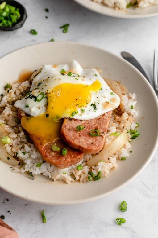 Spam Loco Moco with Fried Egg