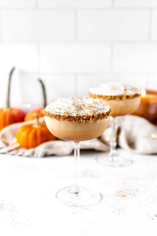 Spiced Pumpkin Pie Martini with Whipped Cream