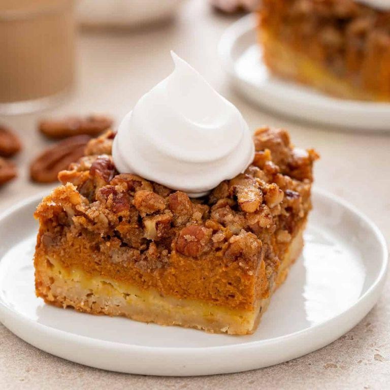 Spiced Pumpkin Pie Squares with Pecan Streusel