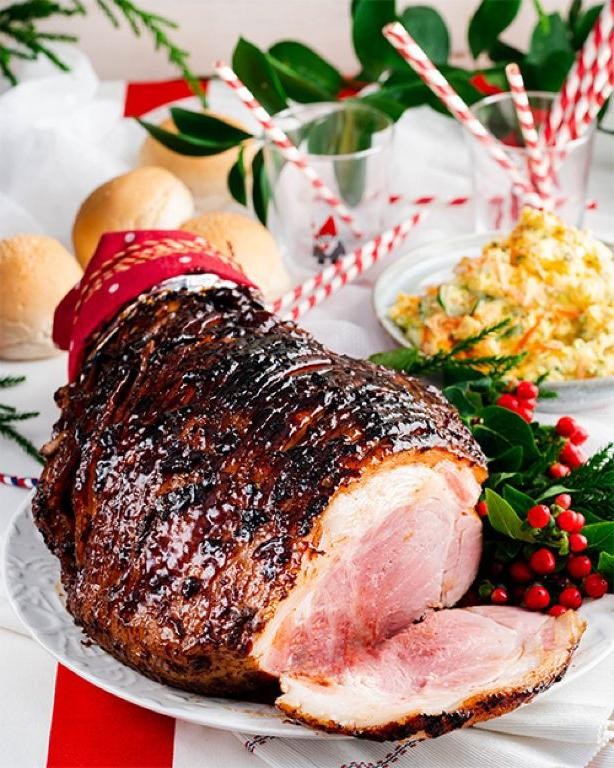 Spiced Rum Glazed Grilled Ham Steak