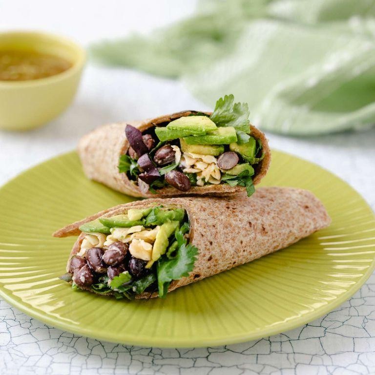 Spicy Black Bean and Avocado Wrap