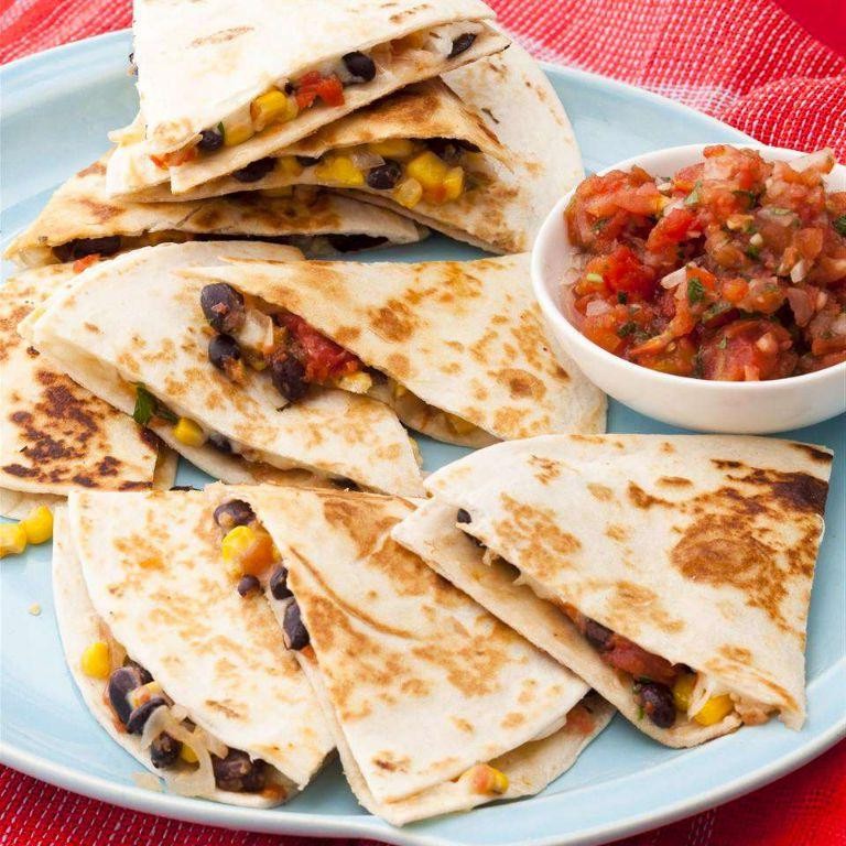 Spicy Black Bean and Corn Quesadillas
