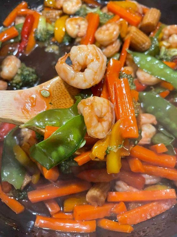 Spicy Blackstone Shrimp Stir-Fry