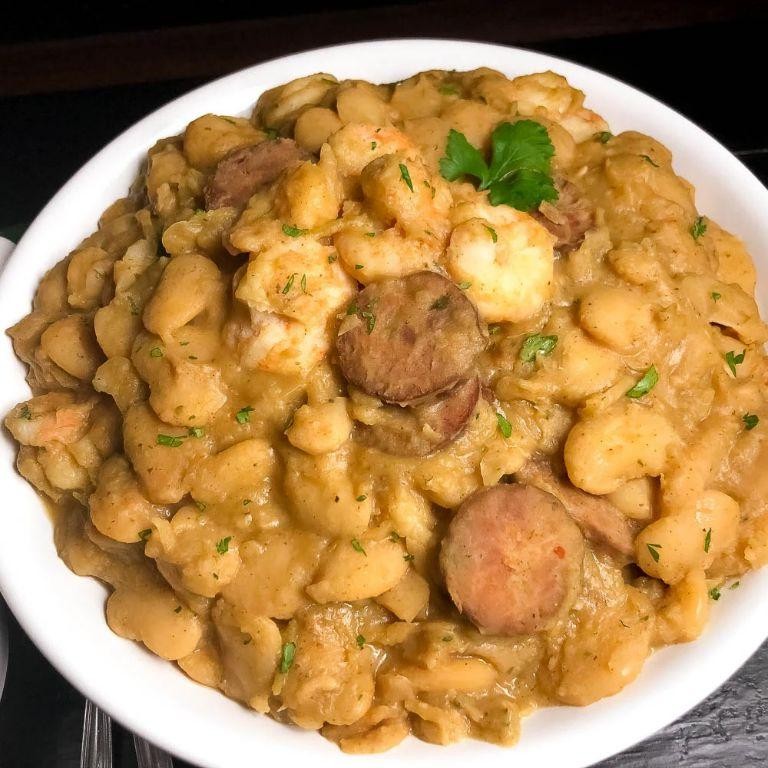 Spicy Cajun Baby Lima Beans and Sausage Skillet