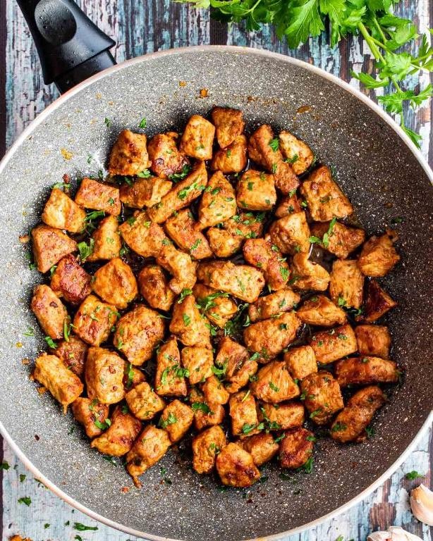 Spicy Cajun Cubed Pork Skillet