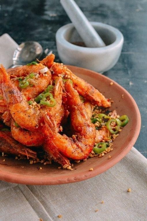 Spicy Chili Salt-Crusted Shrimp