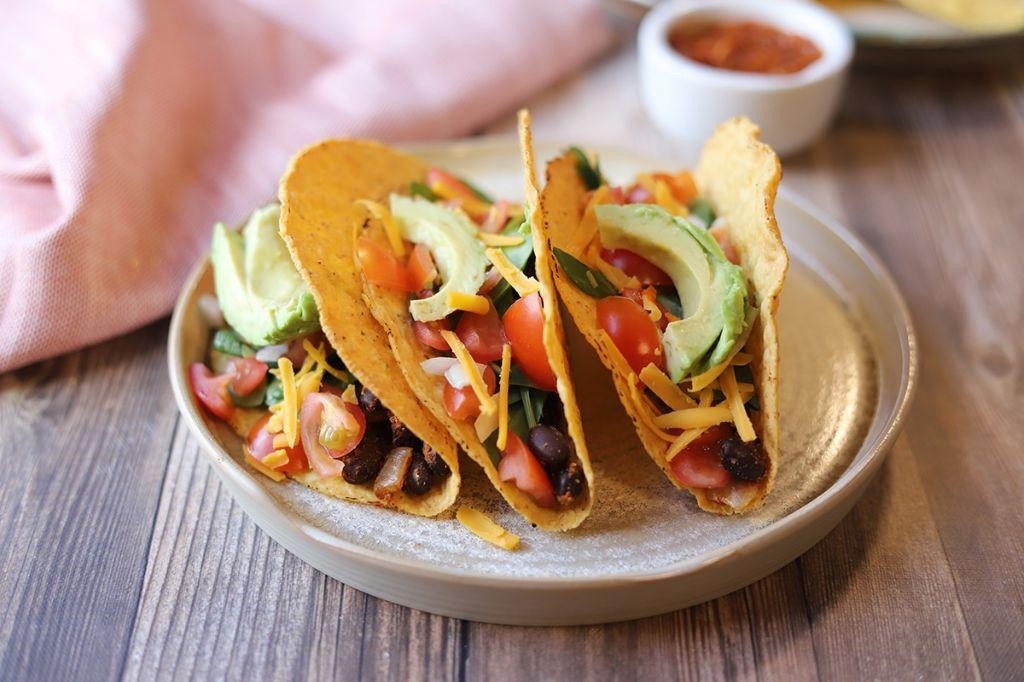 Spicy Ham and Black Bean Tacos