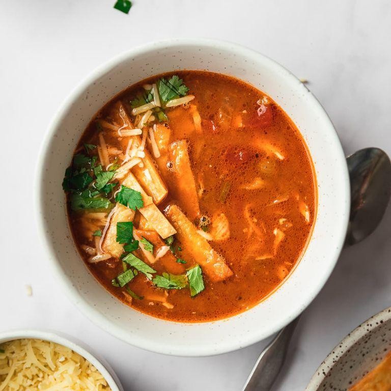 Spicy Keto Chicken Tortilla Soup