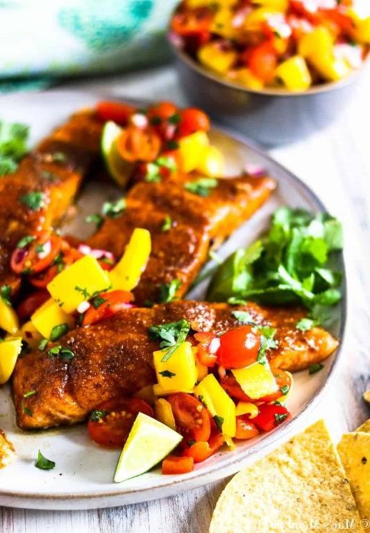 Spicy Mango Salsa Salmon