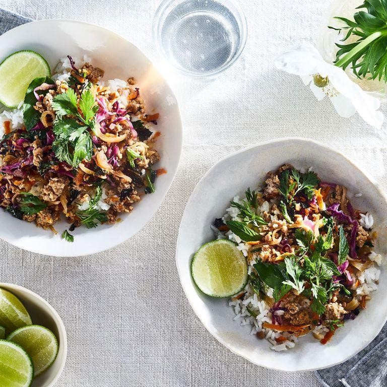 Spicy Pork Larb with Fresh Herbs