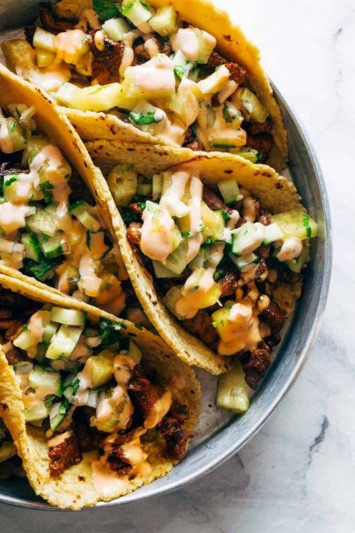Spicy Pork Sirloin Tacos with Pineapple Salsa