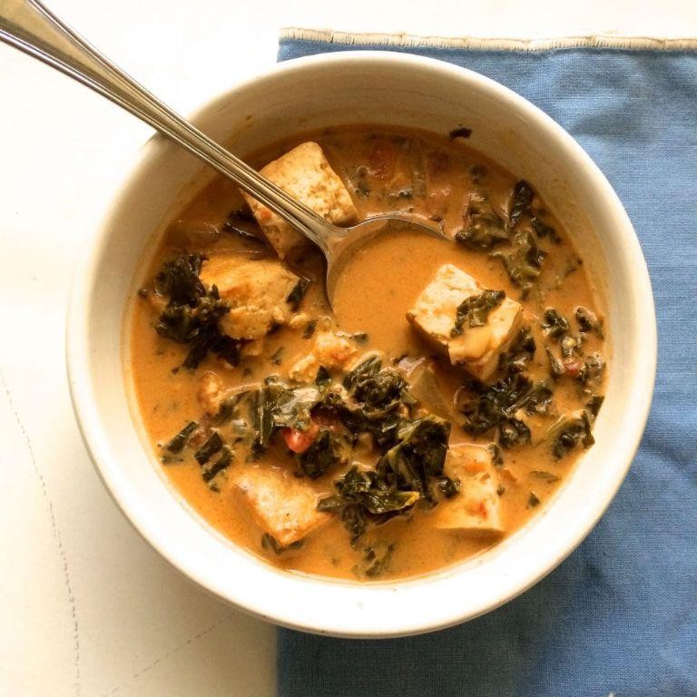 Spicy Purple Kale and Tofu Curry