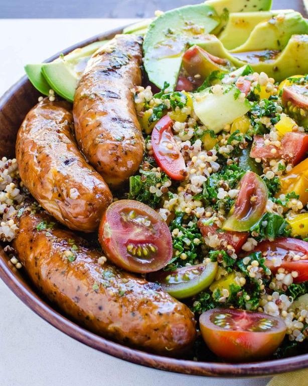 Spicy Salami and Avocado Salad