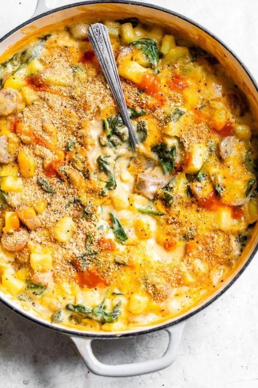 Spicy Sausage and Chicken Casserole