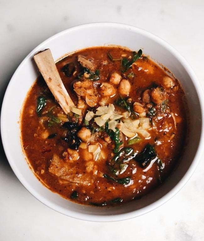 Spicy Slow Cooker Lamb Stew with Chickpeas and Harissa