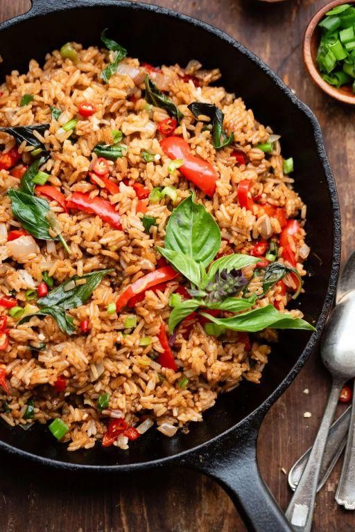 Spicy Thai Basil Vegetable Rice