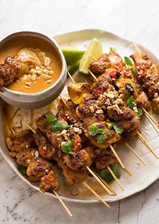 Spicy Thai Chicken Satay Skewers